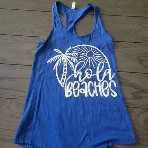 Blue 'Hola Beaches' Tank Top